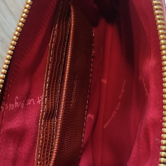 Rare Hammitt Nash Redwood Lizard Leather Clutch Wristlet Brushed Gold Hardware - Picture 13 of 15